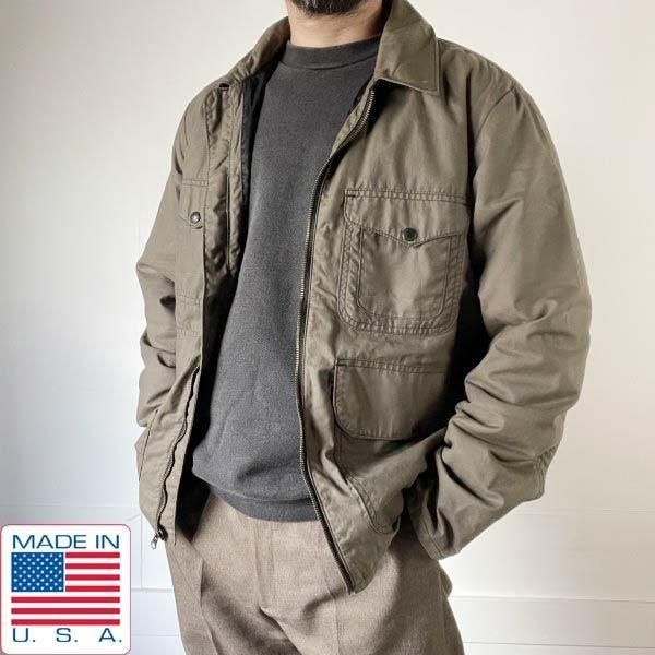 美品 USA製 FILSON ワックス コットン ジャケット L 緑系 BELL BOMBER フィルソン アメリカ製 オイルド ティンクロス D152