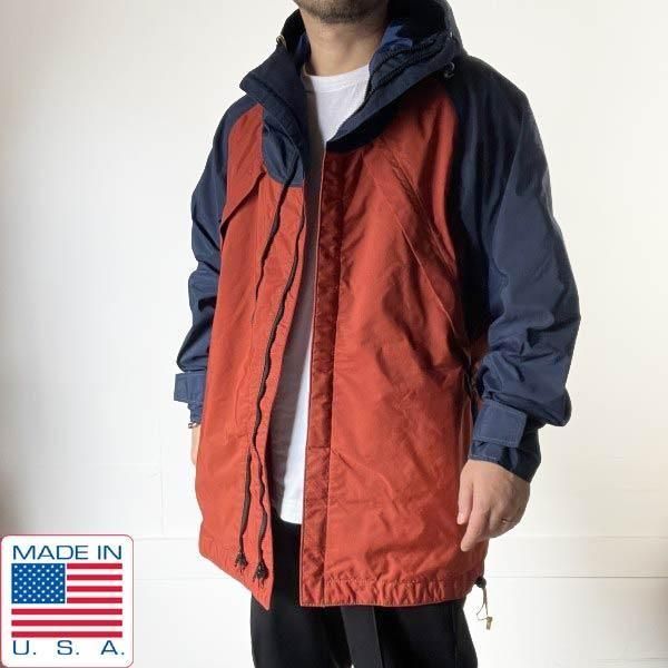 70s USA製 yak wear ゴアテックス マウンテン パーカー M 紺系×レンガ系 ツートン アメリカ製 ビンテージ D152