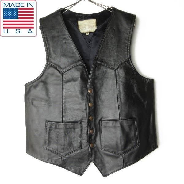 USA 70s-80s Leatherland 쥶 ٥  44 M ֥å ꥫ Х ӥơ D152