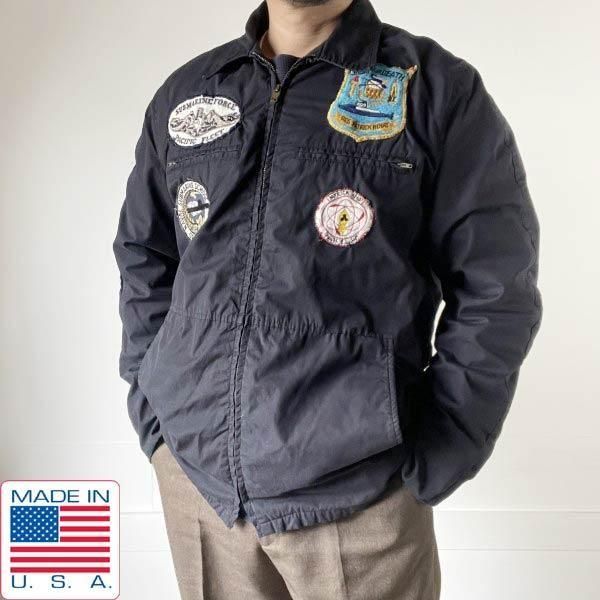 1973年製 米軍 US NAVY パッチ仕様 ユーティリティ ジャケット 42XL サブマリーン 70s USA製 アメリカ製 ビンテージ D152