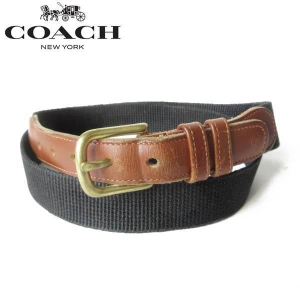 90s COACH   ͥߥ쥶 ܥ٥  ɽ34/85cm W3235 ӥơ D94