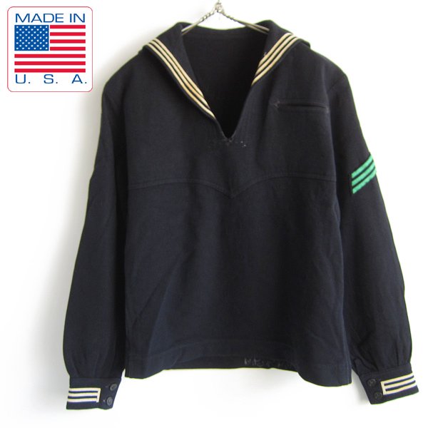 50's/実物/米軍/US NAVY/ウール/セーラーシャツ/濃紺系【S程度