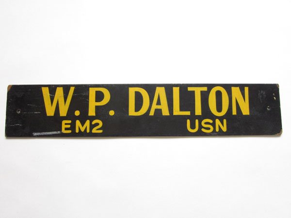 ビンテージ/W.P.DALTON EM2 USN/サイン/アメリカ/看板/店舗什器/アンティーク/ディスプレイ/D78