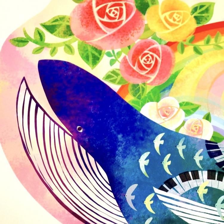 変形ポストカード「くじら」 - miyocolony みよコロニー