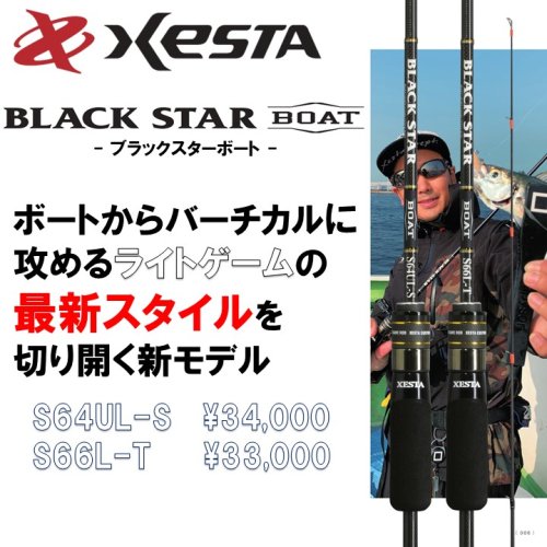 高質で安価 BLACK XESTA STAR バチコンアジングロッド S66L-T ロッド 