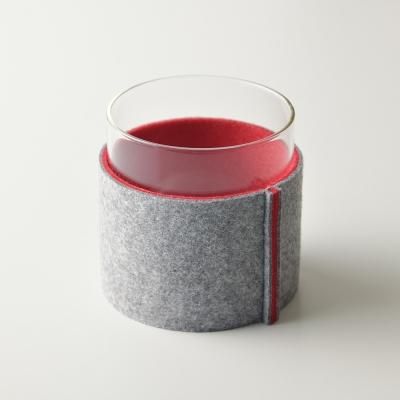 felt sleeve 83 Light Gray & Red (DOF/JUG) - VISION GLASS JP SHOP