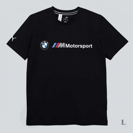 PUMA BMW　プーマ ビーエムダブリュー　MMS ロゴ Tシャツ BLACK／Lサイズ