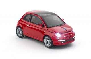 CLICK CARマウス　Fiat 500 New/Red 無線充電式
