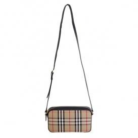 バーバリー BURBERRY ショルダーバッグ レディース 8020725 カメラバッグ ELONGATED CAMERA BAG ベージュ ヴィンテージチェック