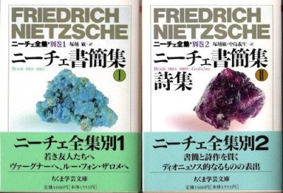 ニーチェ書簡集1・2 詩集 ニーチェ全集 別巻1・2 全2冊 ちくま学芸文庫 - 東京 下北沢 クラリスブックス  古本の買取・販売｜哲学思想・文学・アート・ファッション・写真・サブカルチャー