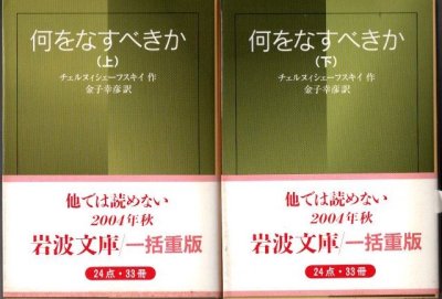 何をなすべきか 上下2冊 チェルヌィシェーフスキイ 岩波文庫 - 東京 下北沢 クラリスブックス  古本の買取・販売｜哲学思想・文学・アート・ファッション・写真・サブカルチャー