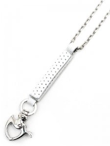 <strong>BLACK TRIANGLE DESIGN</strong>WORK TOOL CHAIN NECKHOLDER<br>WHITE × SILVER
