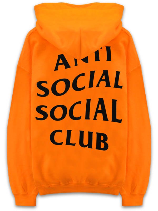 anti social club hoodie orange