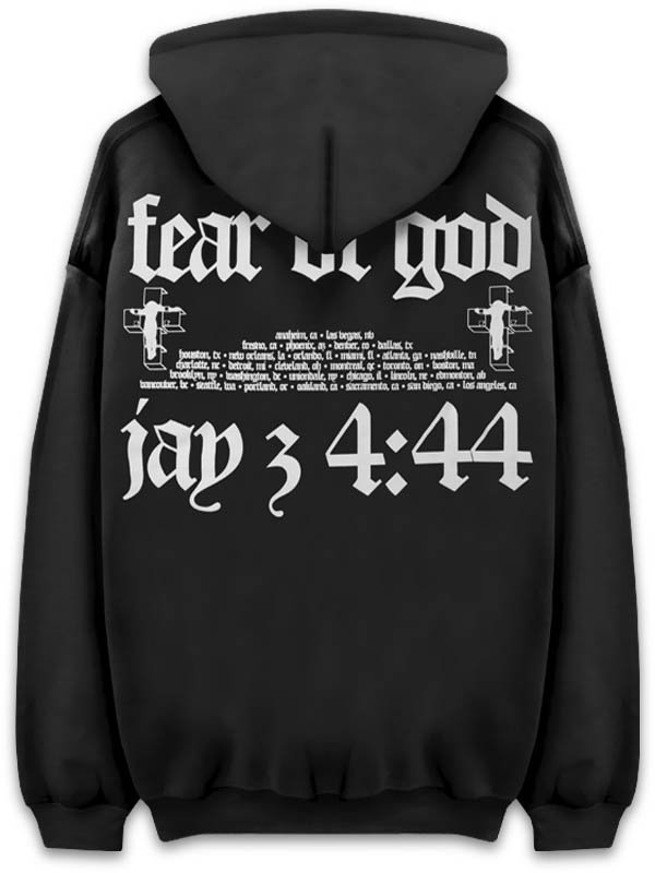 black fear of god hoodie