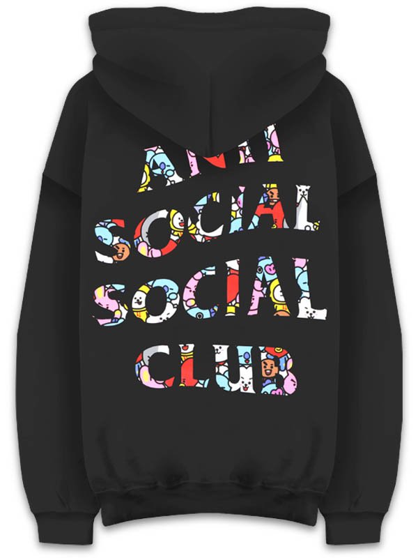 ANTI SOCIAL SOCIAL CLUB - ASSC x BT21 COLLAB BLENDED BLACK SWEAT ...