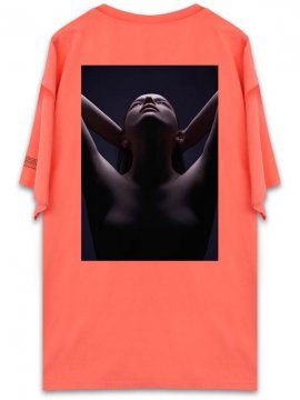 <strong>UNUSUAL</strong>REACH FOR THE HEAVEN T-SHIRT<br>NEON RED ORANGE