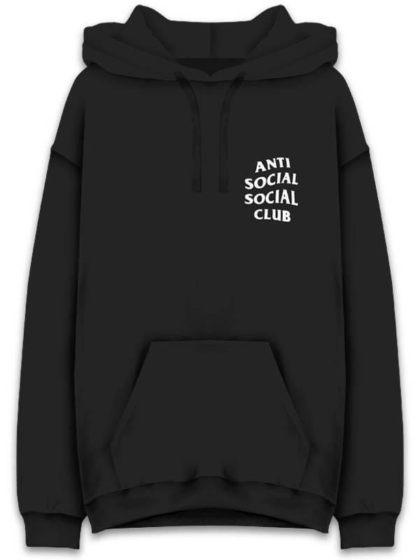 anti social social clob BLACK hoody L