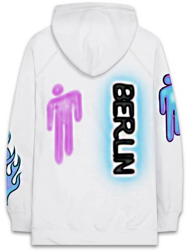 BILLIE EILISH MERCHADISE - BERLIN AIRBRUSH SWEAT HOODIE 
