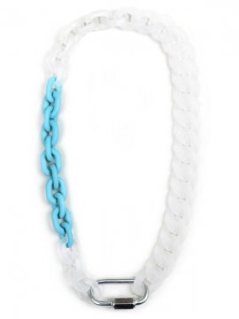 <strong>PLSTC SUPPLY & CO.</strong>ACRYLIC NECKLACE<br>TIFFANY BLUE x CLEAR