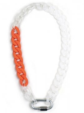 <strong>PLSTC SUPPLY & CO.</strong>ACRYLIC NECKLACE LTD<br>ORANGE x CLEAR