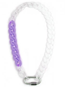 <strong>PLSTC SUPPLY & CO.</strong>ACRYLIC NECKLACE LTD<br>PURPLE x CLEAR