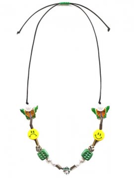 <strong>EVAE MOB</strong>EVAE MOB EVAE+SMILEY PEARL SALUTE NECKLACE<br>GREEN