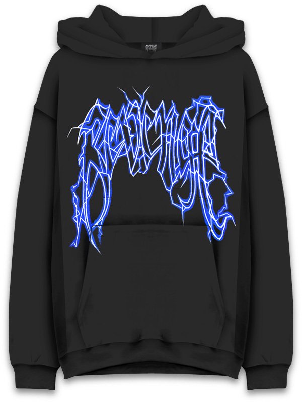 REVENGE - LIGHTNING LOGO BLACK SWEAT HOODIE - SHINKIROU1.0