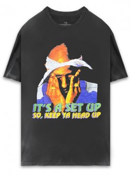 <strong>THE INSPIREDSTUDIO</strong>2PAC Keep Ya Head Up T-SHIRT<br>WASHED BLACK