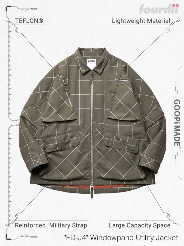 GOOPiMADE x 4DIMENSION - “FD-J4“ Mesh Windowpane Utility Jacket