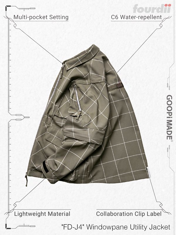 GOOPiMADE x 4DIMENSION - “FD-J4“ Mesh Windowpane Utility Jacket 