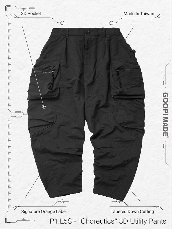 GOOPiMADE - P1.L5S - “Choreutics“ 3D Utility Pants - SHINKIROU1.0