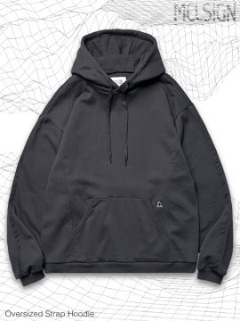<strong>MELSIGN</strong>Oversized Strap Hoodie<br>CHARCOAL