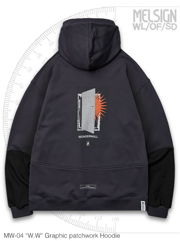 MELSIGN - MELSIGN x WLOFSD - MW-04 “W.W“ Graphic patchwork Hoodie -  SHINKIROU1.0