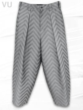 <strong>VU</strong>ZigZag Knee Wide Pants<br>GREEN GRAY ZigZag