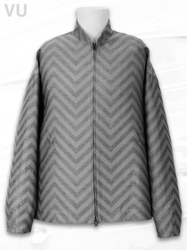 <strong>VU</strong>ZigZag Stand Collar Blouson<br>GREEN GRAY ZigZag