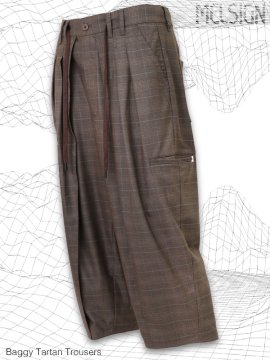 <strong>MELSIGN</strong>Baggy Tartan Trousers<br>C-BROWN CHECK