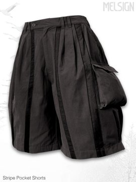 <strong>MELSIGN®</strong>Stripe Pocket Shorts<br>BLACK