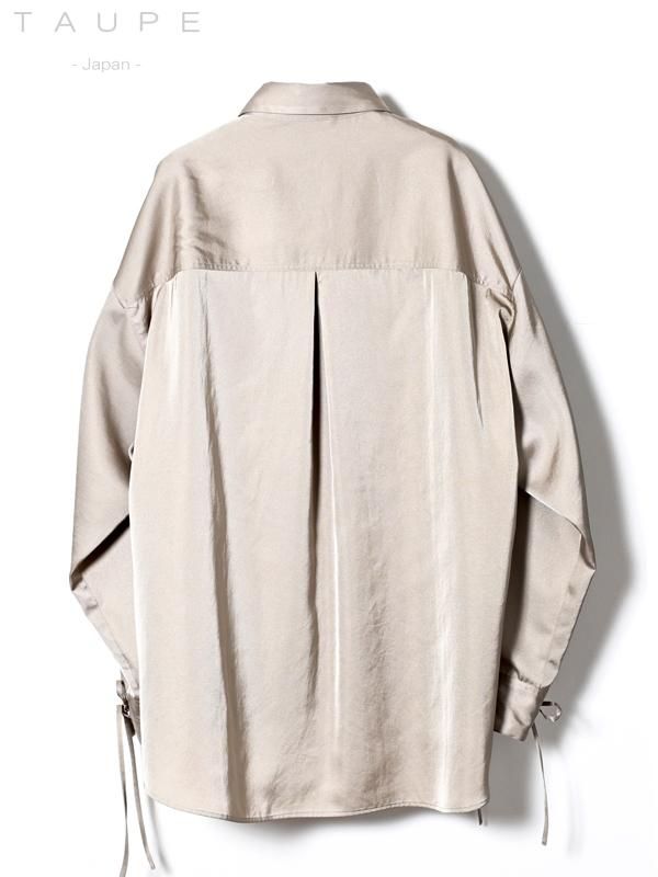 TAUPE - トープ - Satin Loose String Shirts - サテンルーズ