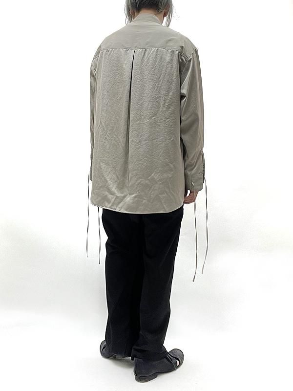 TAUPE - トープ - Satin Loose String Shirts - サテンルーズ