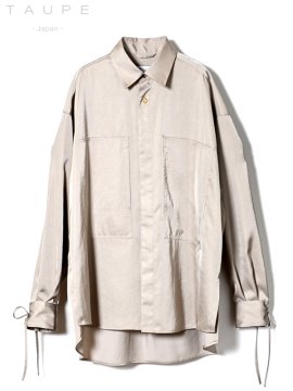 <strong>TAUPE</strong>Satin Loose String Shirts<br>BEIGE