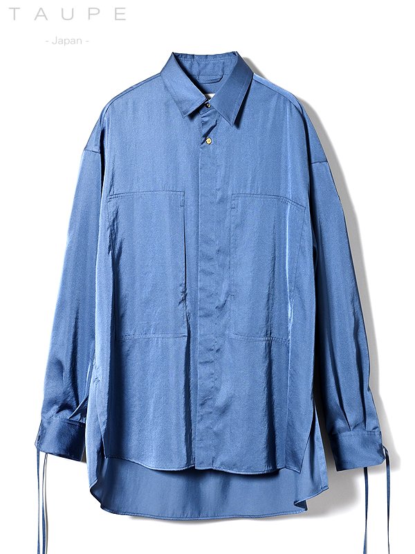 TAUPE - トープ - Satin Loose String Shirts - サテンルーズ ...