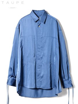 <strong>TAUPE</strong>Satin Loose String Shirts<br>SAXE BLUE