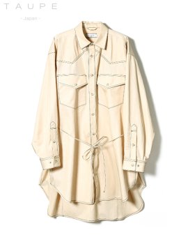 <strong>TAUPE</strong>Smooth Twill Western Long Shirts<br>IVORY