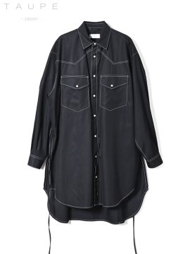 <strong>TAUPE</strong>Smooth Twill Western Long Shirts<br>DARK NAVY