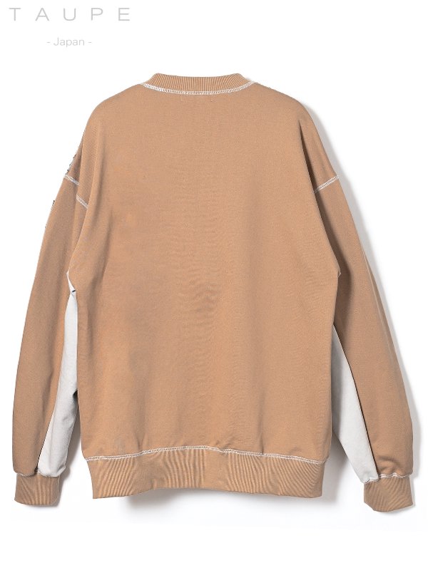 TAUPE - トープ - Blocking JQ Loose Sweatshirts - ブロッキング