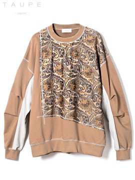 <strong>TAUPE</strong>Blocking JQ Loose Sweatshirts<br>BEIGE
