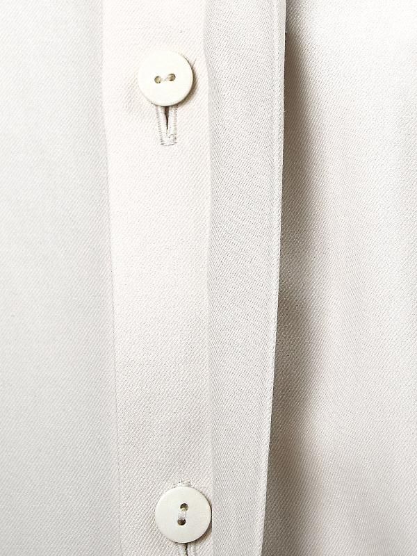 美品 定価2.9万 ヴウ VU band color shirt 1/オフホワイト バンドカラーシャツ ブラウス シルクコットンリネン メンズ【2400013740968】 美品 定価2.9万 ヴウ VU band color shirt 1/オフホワイト