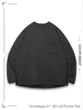 <strong>GOOPiMADE</strong>“Archetype-01“ 3D L/S Pocket Tee<br>SHADOW