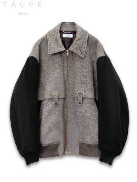 <strong>TAUPE</strong>Quilt Liner Blocking ZIP Blouson<br>GRAY