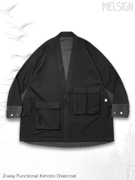 <strong>MELSIGN</strong>2-way Functional Kimono Overcoat<br>BLACK